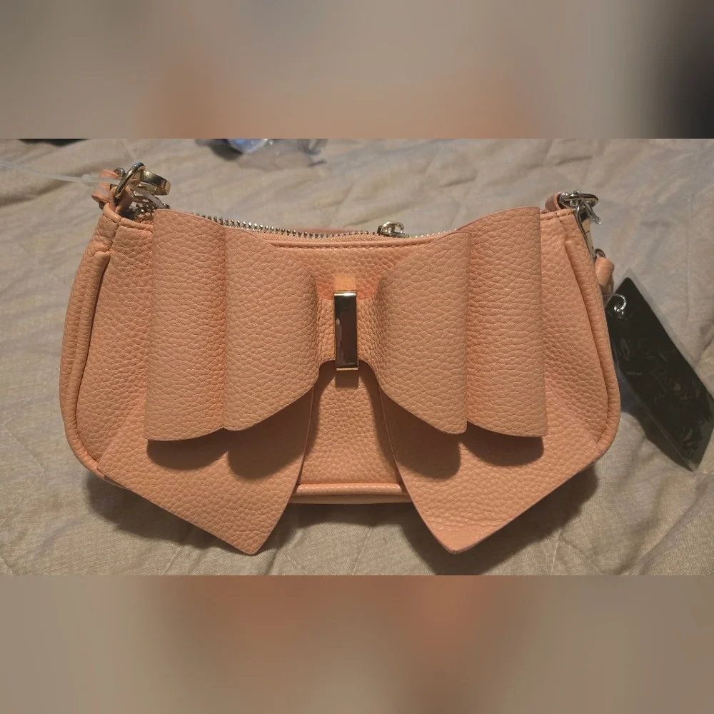 Chic Peach Bow Shoulder Bag - Picture 3 of 8